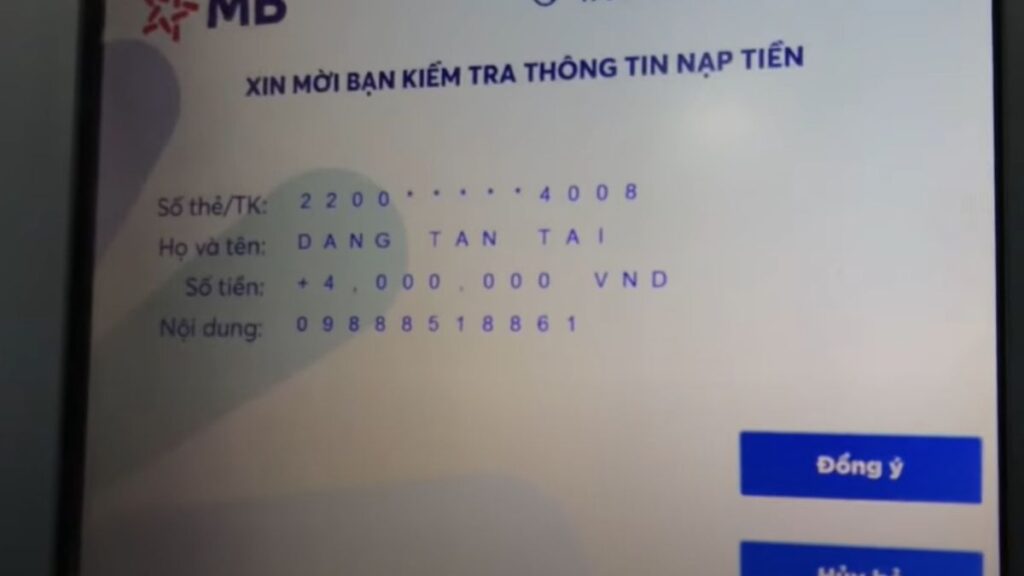 Cách nạp tiền vào MB Bank tại cây ATM 03