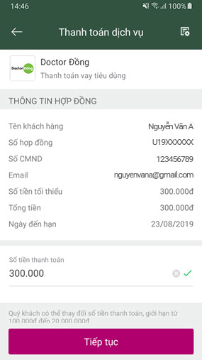 Hướng dẫn thanh toán khoản vay Doctor Đồng 04