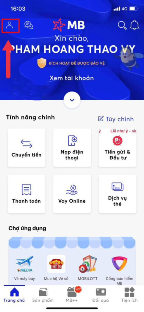 Cách đổi mật khẩu MB Bank qua App MB Bank 02