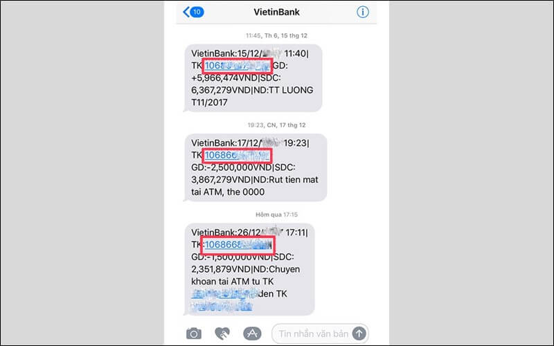 Số tài khoản vietinbank xem ở đâu? Kiểm tra số tài khoản Vietinbank qua SMS