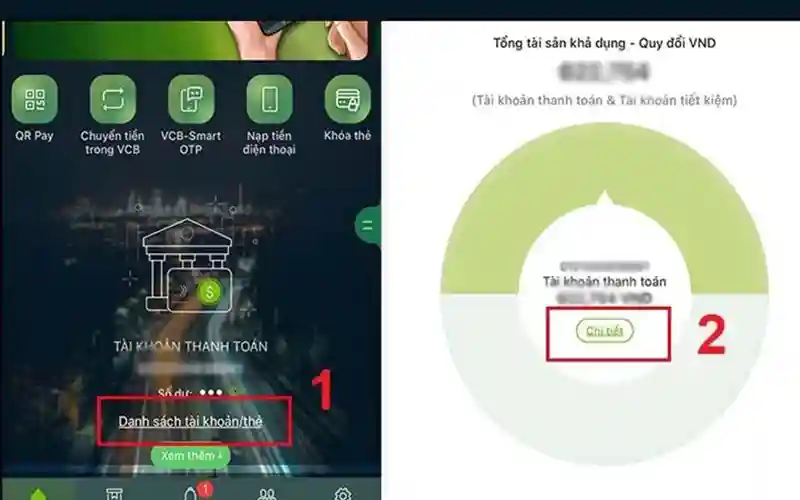 Xem sao kê qua Mobile Banking - VCB Digibank 1