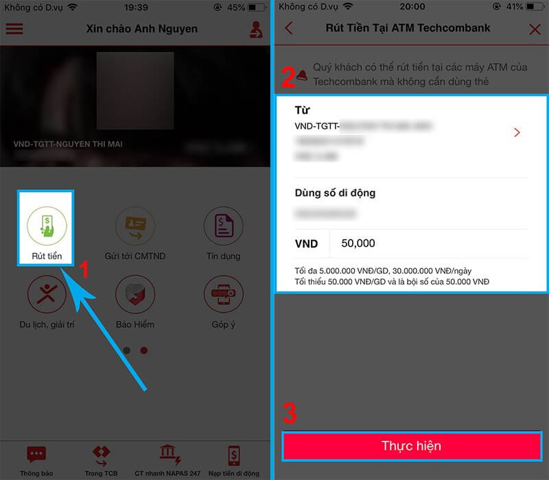 Cách rút tiền mặt tại Techcombank mà không cần mang theo thẻ ATM