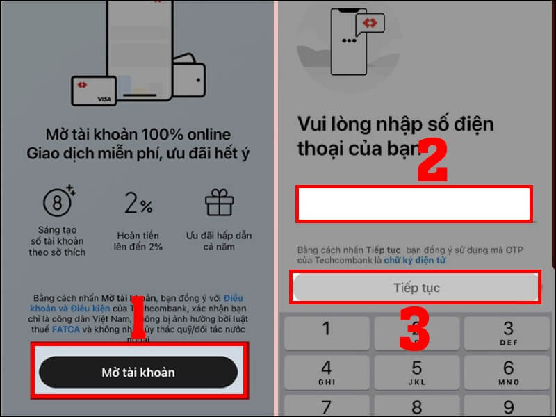 Cách mở số tài khoản đẹp Techcombank đối với khách hàng mới